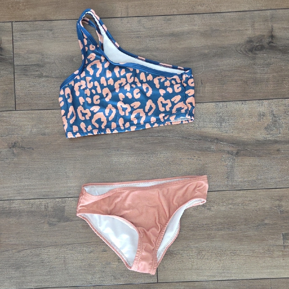 Kids Swimwear Set - Blue and Pink Leopard Print